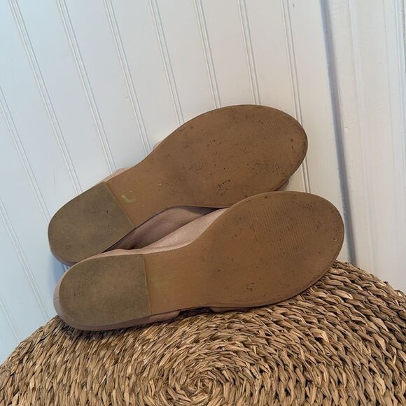 Anthropologie Open Toe Flats Metallic Beige Leather Shoes - Size: 8 - Picture 13 of 13